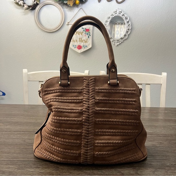 Non Branded Handbags - Braided purse Tan whipstitched satchel purse